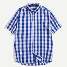 Shein Men Button Up Gingham Shirt