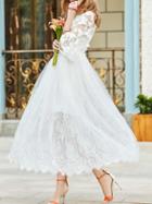Shein Bell Sleeve Butterfly Applique Dress
