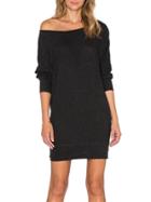 Shein Black Charcoal Boat Neck Long Sleeve Bodycon Dress