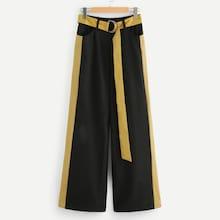 Shein Color Block Side Flare Hem Pants