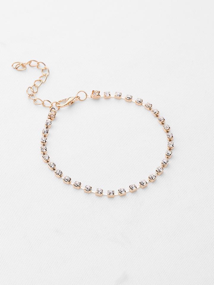 Shein Rhinestone Decorated Delicate Bracelet