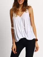 Shein White Spagettic Strap Ruffle Cami Top
