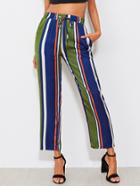 Shein Multi Vertical Striped Drawstring Pants