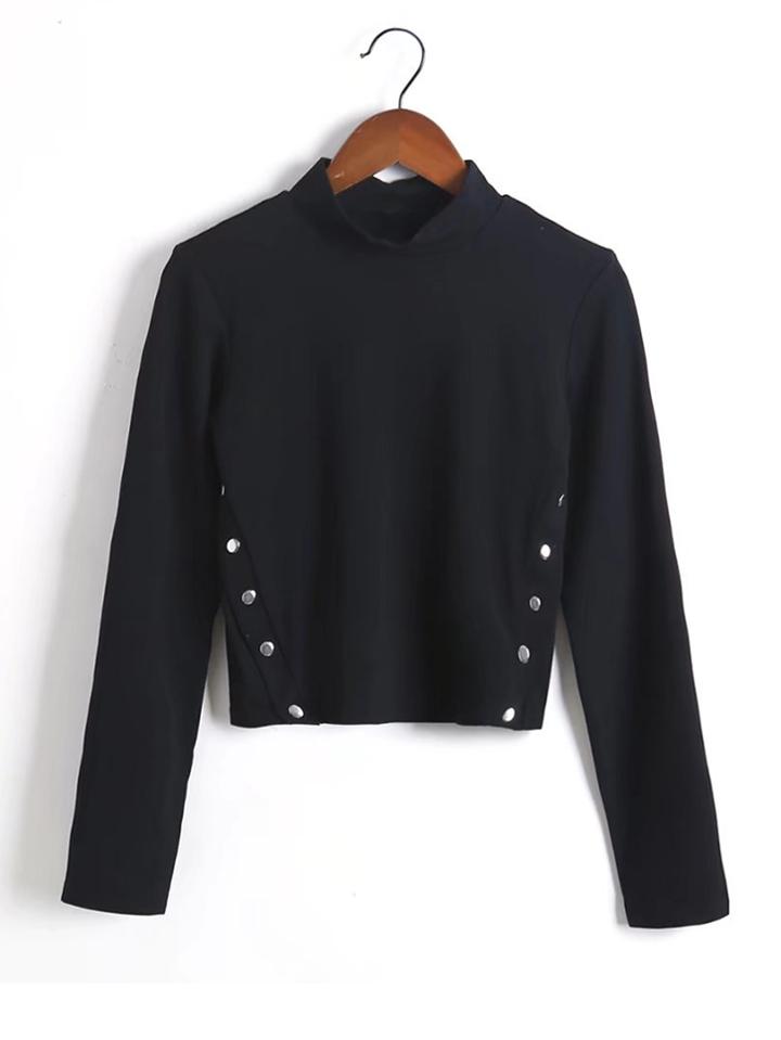 Shein Button Detail Crop Top