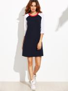 Shein Contrast Raglan Sleeve T-shirt Dress