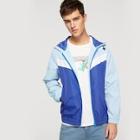 Shein Men Zipper Front Color Block Hoodie Jacket