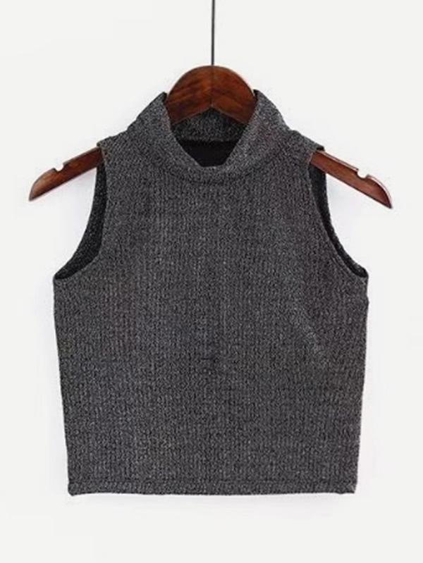 Shein Mock Neck Crop Top