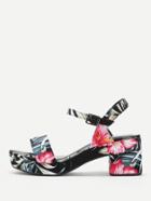 Shein Flower Print Platform Sandals