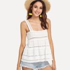 Shein Eyelet Embroidery Tiered Tank Top