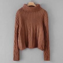 Shein High Neck Cable Knit Jumper
