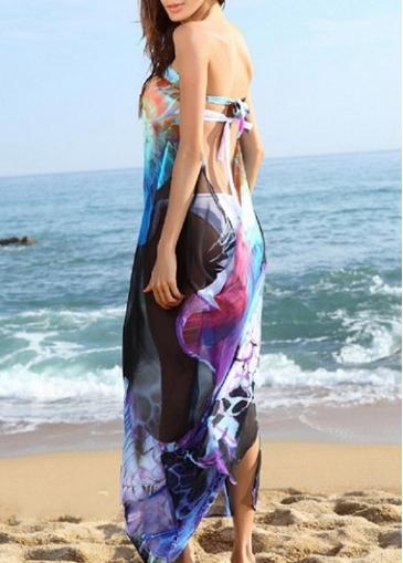 Rosewe Open Back Print Design Cover Ups