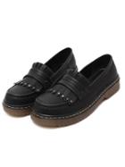 Shein Black Round Toe Thick-soled Pu Flats