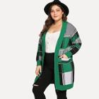 Shein Plus Plaid Sweater Cardigan