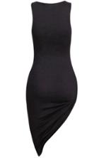 Shein Black Sleeveless Asymmetrical Hem Dress