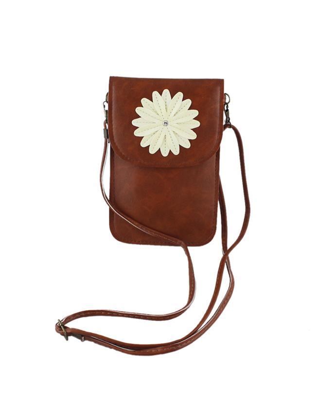 Shein Coffee Cute Flower Pu Card Bag