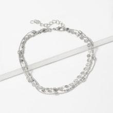 Shein Disc Detail Layered Chain Anklet