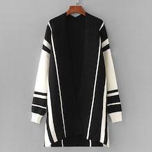 Shein Contrast Panel Drop Shoulder Cardigan