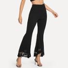 Shein Tassel Hem Flare Leg Pants