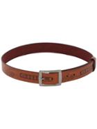 Shein Embossed Square Roller Buckle Brown Belt