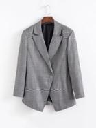 Shein Slit Back Tailored Houndstooth Blazer