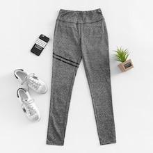 Shein One Side Striped Marled Leggings