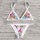 Shein Plus Flower Print Triangle Bikini Set