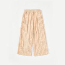 Shein Girls Elastic Waist Textured Pants