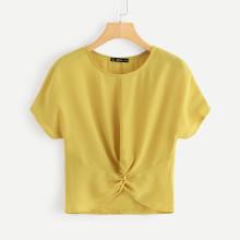 Shein Twist Front Solid Top