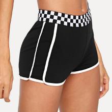 Shein Waist Plaid Striped Shorts
