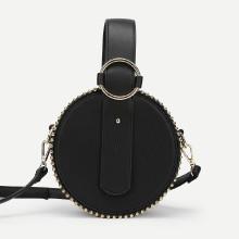 Shein Beads Detail Pu Round Bag