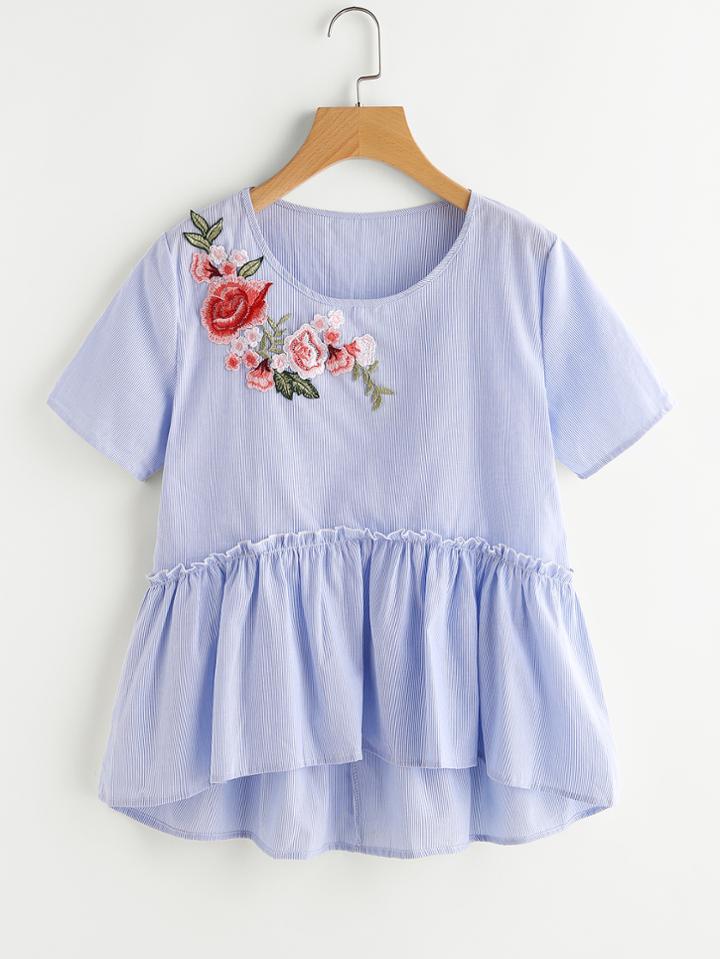 Shein Applique Smock Top