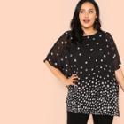 Shein Plus Dot Print Oversized Blouse