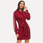 Shein Contrast Sequin Belted Dress