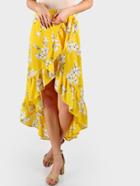 Shein Self Tie Frilled Surplice Tulip Skirt