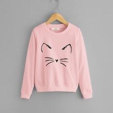 Shein Girls Graphic Print Sweatshirt
