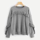 Shein Flounce Embellished Marled Jumper