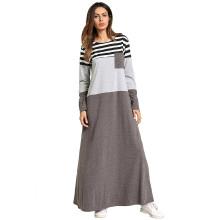 Shein Pocket Front Stripe Long Hijab Dress