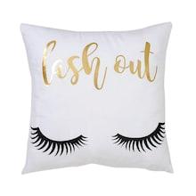 Shein Letter & Eyelash Print Cushion Cover