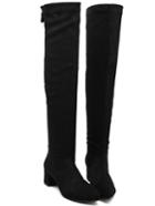 Shein Black Over The Knee Zipper Boots