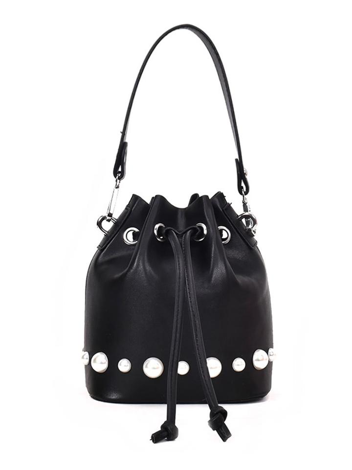 Shein Faux Pearl Decor Drawstring Crossbody Bag