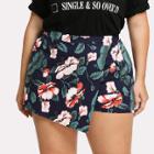Shein Plus Botanical Print Shorts