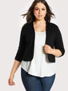 Shein Shirred Cuff Stretch Knit Blazer
