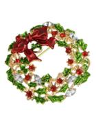 Shein New Christmas Gift Colorful Rhinestone Flower Brooch