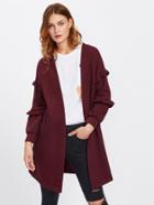 Shein Frill Trim Sleeve Cardigan Coat