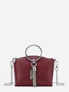 Shein Double Ring Crossbody Chain Bag With Tassel