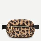 Shein Leopard Pattern Faux Fur Bum Bag