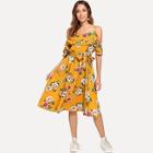 Shein Layered Ruffle Belted Floral Dress