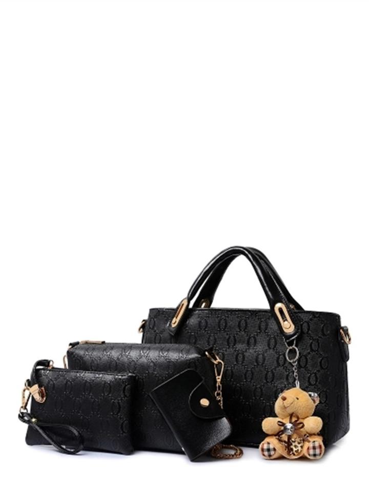 Shein Pu Combination Bag 4pcs With Bear Detail