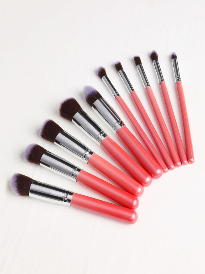 Shein 10pcs Metallic Makeup Brush Set