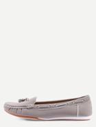 Shein Faux Suede Drawstring Boat Shoes - Grey